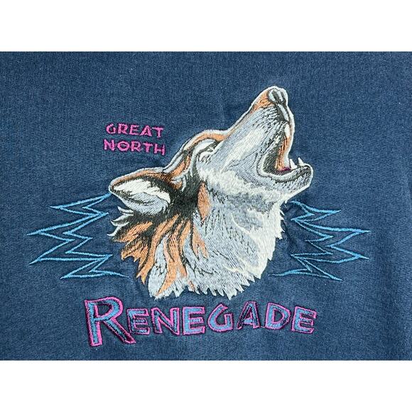 Howling wolf sweatshirt embroidered 1990s - Picture 3 of 10